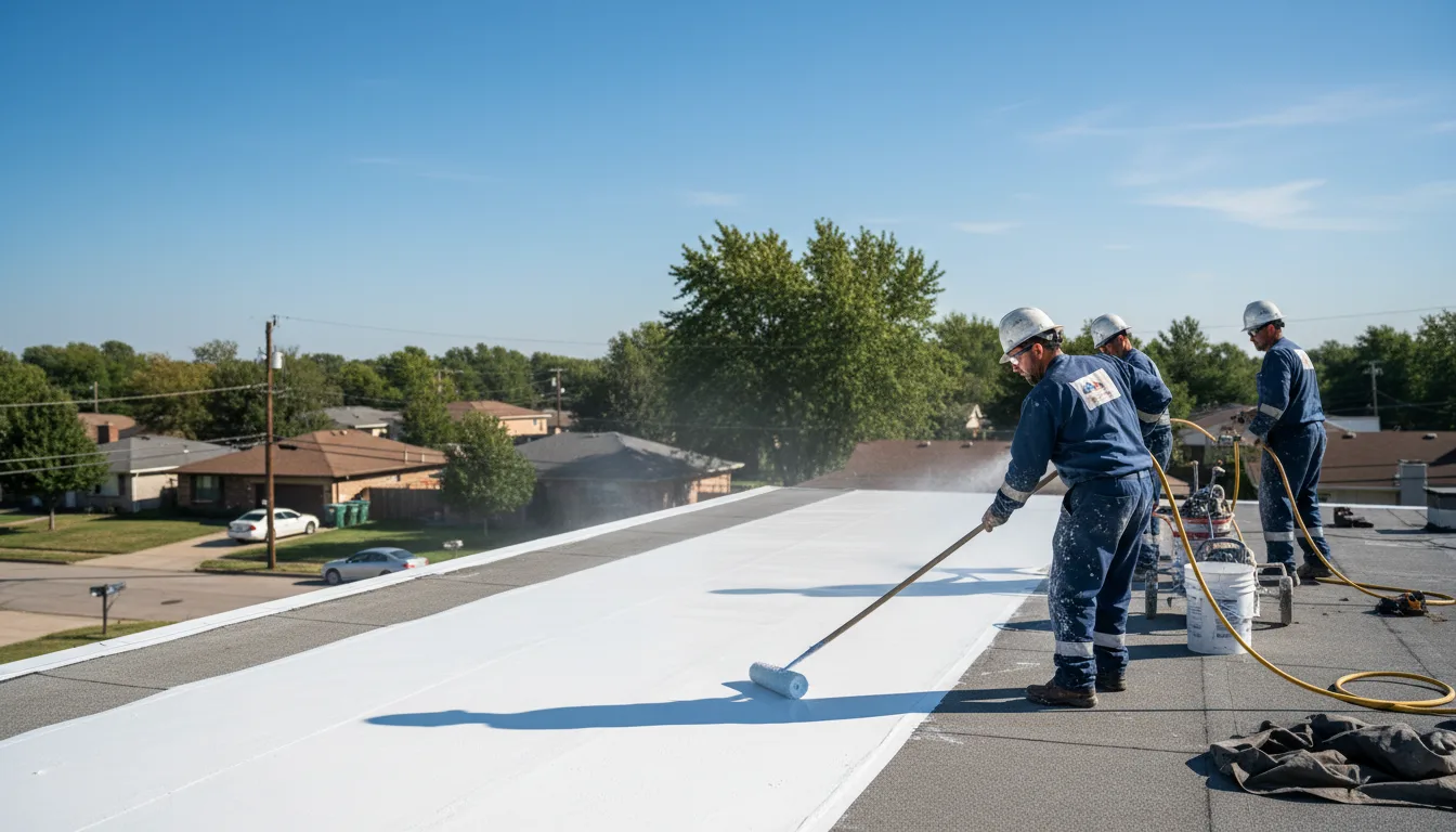 Commercial roof coating in Bennington, OK near me